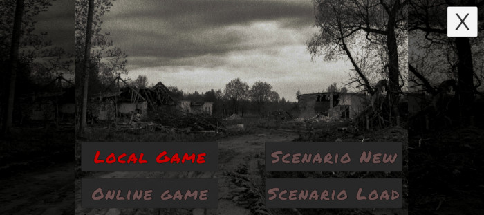 Zombie apocalipsise game start screen