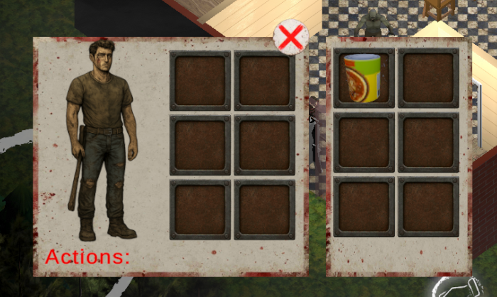 Inventory and opening container with caned food